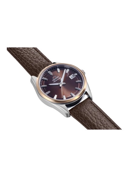 automático hombre Orient Stretto Date RA-AC0R03Y Chocolate / Rose Gold  38,5mm 50m WR cristal de zafiro