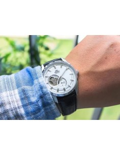 reloj automático hombre Orient Stretto Semi Skeleton RA-AR0004S 40.8mm cristal de zafiro correa de cuero 50m WR Cal. F6S22 2