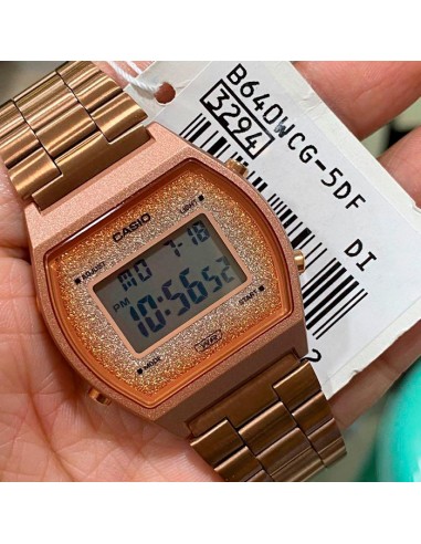 copy of reloj digital unisex Casio Vintage Edgy B640WBG-1B Luz de Fondo Led correa de acero 50m water resist
