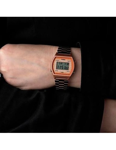 copy of reloj digital unisex Casio Vintage Edgy B640WBG-1B Luz de Fondo Led correa de acero 50m water resist