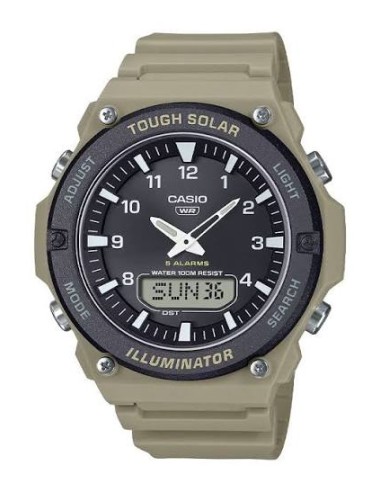 Reloj solar hombre Casio AQ-S820W-5a JDM  52,2 mm × 46,6 mm × 13,8 mm Hora Mundial 100m
