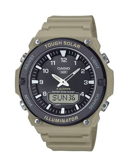 Reloj solar hombre Casio AQ-S820W-5a JDM  52,2 mm × 46,6 mm × 13,8 mm Hora Mundial 100m