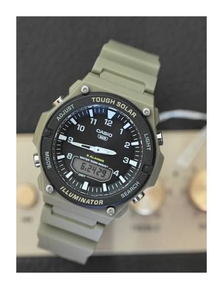 Reloj solar hombre Casio AQ-S820W-5a JDM  52,2 mm × 46,6 mm × 13,8 mm Hora Mundial 100m
