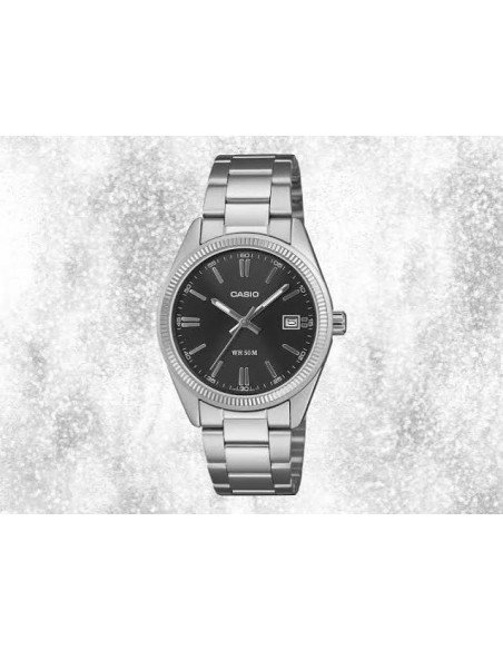 Reloj Casio UTP-1302PD-1AV Hombre Elegante Acero Inoxidable Esfera Negra Original