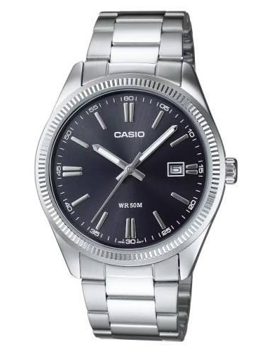 Reloj Casio UTP-1302PD-1AV Hombre Elegante Acero Inoxidable Esfera Negra Original