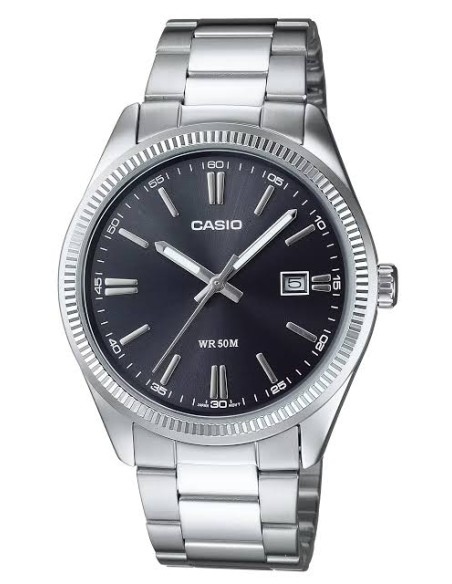 Reloj Casio UTP-1302PD-1AV Hombre Elegante Acero Inoxidable Esfera Negra Original