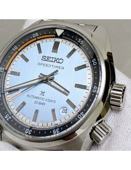 cronógrafo automático hombre Seiko Prospex Speedtimer Ice Blue Sky HBC003J JDM 39.5mm 200m