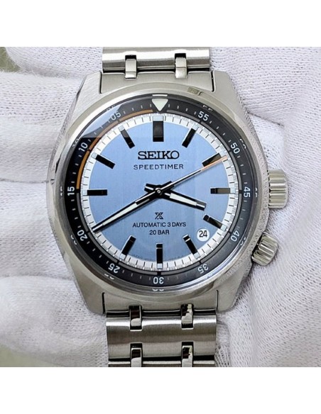 cronógrafo automático hombre Seiko Prospex Speedtimer Ice Blue Sky HBC003J JDM 39.5mm 200m