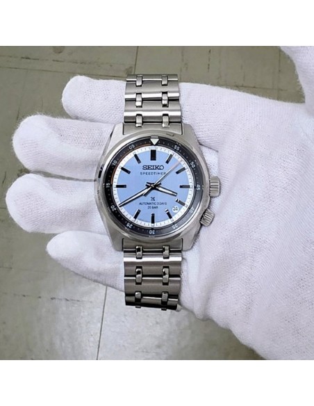 cronógrafo automático hombre Seiko Prospex Speedtimer Ice Blue Sky HBC003J JDM 39.5mm 200m