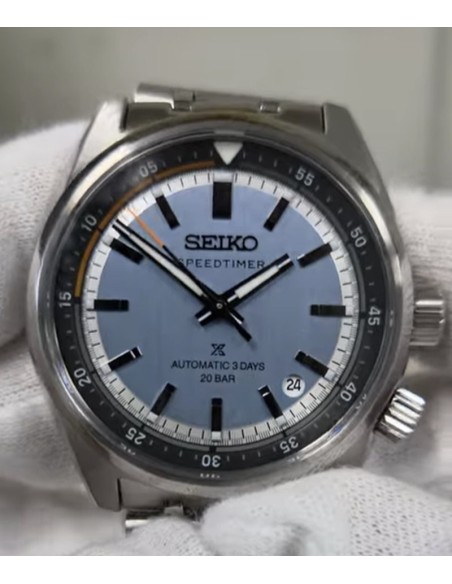 cronógrafo automático hombre Seiko Prospex Speedtimer Ice Blue Sky HBC003J JDM 39.5mm 200m