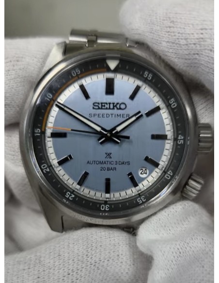 cronógrafo automático hombre Seiko Prospex Speedtimer Ice Blue Sky HBC003J JDM 39.5mm 200m