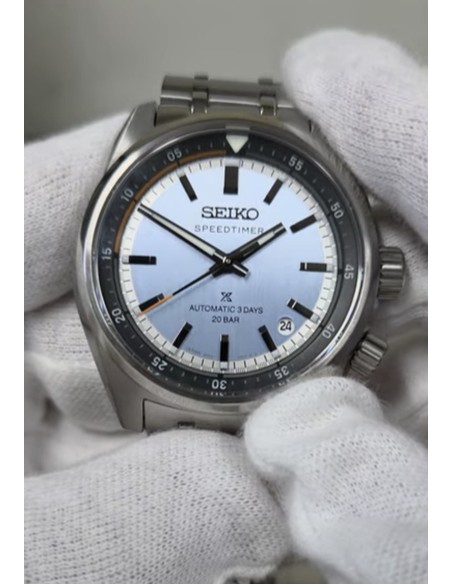 cronógrafo automático hombre Seiko Prospex Speedtimer Ice Blue Sky HBC003J JDM 39.5mm 200m