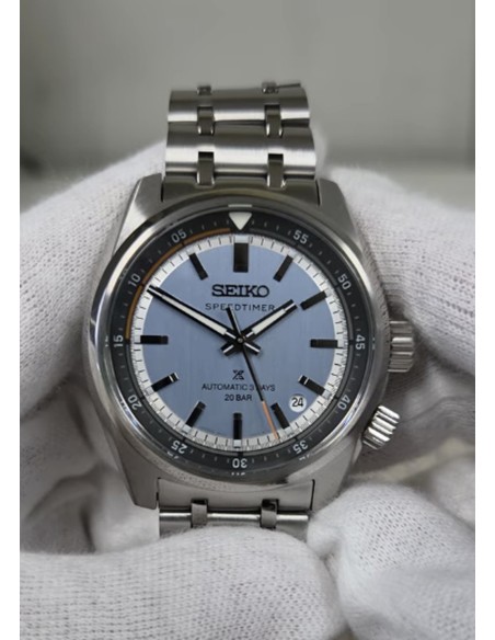 cronógrafo automático hombre Seiko Prospex Speedtimer Ice Blue Sky HBC003J JDM 39.5mm 200m