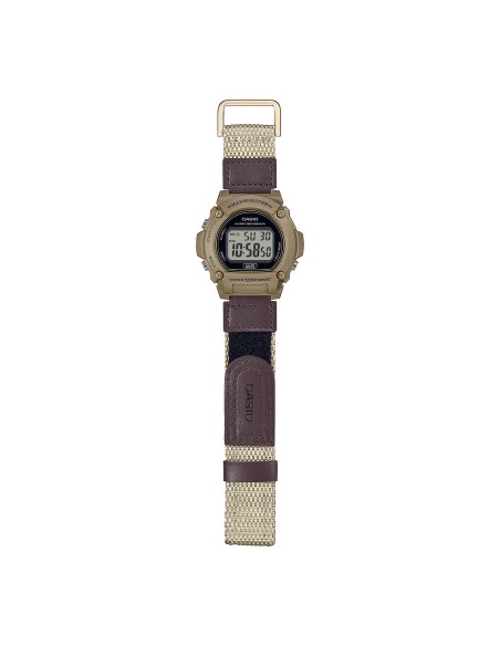 reloj deportivo hombre Casio Sports W-219HB-5AV 48.1 × 47.1 × 13.9 mm Illuminator 50m WR correa de cuero + tela