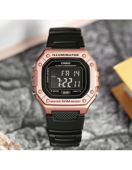 Reloj deportivo hombre Casio Sports W-218HM-5BV 44.4 × 43.2 × 11 mm Illuminator 50m WR correa de goma 37grs