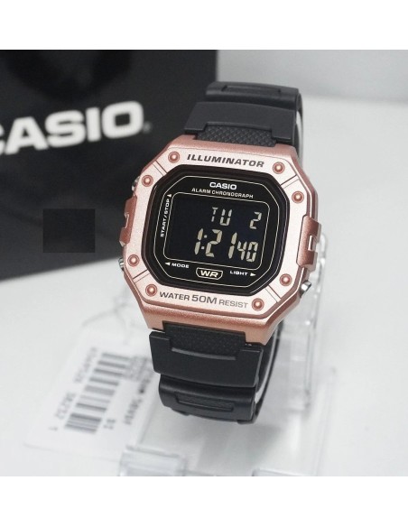 Reloj deportivo hombre Casio Sports W-218HM-5BV 44.4 × 43.2 × 11 mm Illuminator 50m WR correa de goma 37grs