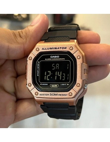 Reloj deportivo hombre Casio Sports W-218HM-5BV 44.4 × 43.2 × 11 mm Illuminator 50m WR correa de goma 37grs