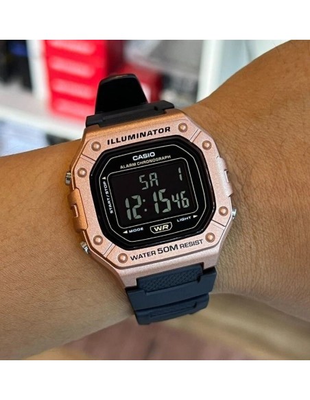 Reloj deportivo hombre Casio Sports W-218HM-5BV 44.4 × 43.2 × 11 mm Illuminator 50m WR correa de goma 37grs