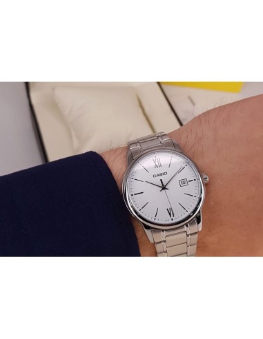 reloj clásico cuarzo hombre Casio Classic MTP-V002D-7B3 44 × 37 × 9.6 mm correa de acero