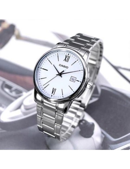 reloj clásico cuarzo hombre Casio Classic MTP-V002D-7B3 44 × 37 × 9.6 mm correa de acero