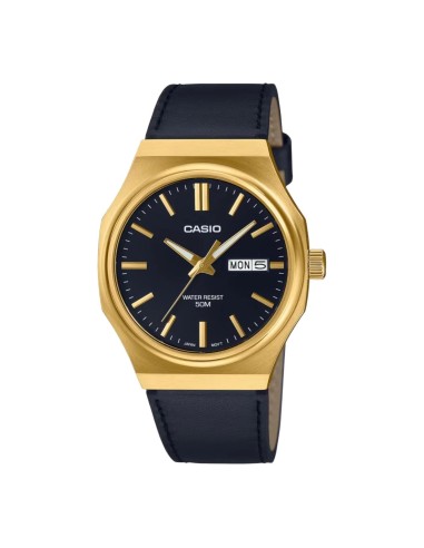 reloj clásico cuarzo hombre Casio Classic  MTP-E735GL-1A 44.5 × 37.5 × 8.4 mm 47grs correa de cuero