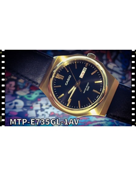 reloj clásico cuarzo hombre Casio Classic  MTP-E735GL-1A 44.5 × 37.5 × 8.4 mm 47grs correa de cuero