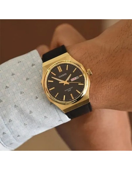 reloj clásico cuarzo hombre Casio Classic  MTP-E735GL-1A 44.5 × 37.5 × 8.4 mm 47grs correa de cuero
