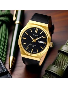 reloj clásico cuarzo hombre Casio Classic  MTP-E735GL-1A 44.5 × 37.5 × 8.4 mm 47grs correa de cuero