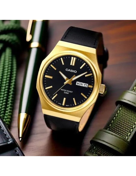 reloj clásico cuarzo hombre Casio Classic  MTP-E735GL-1A 44.5 × 37.5 × 8.4 mm 47grs correa de cuero