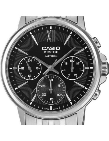 Casio BMS-300D-1A – Reloj Hombre Analógico de Acero Inoxidable Plateado
