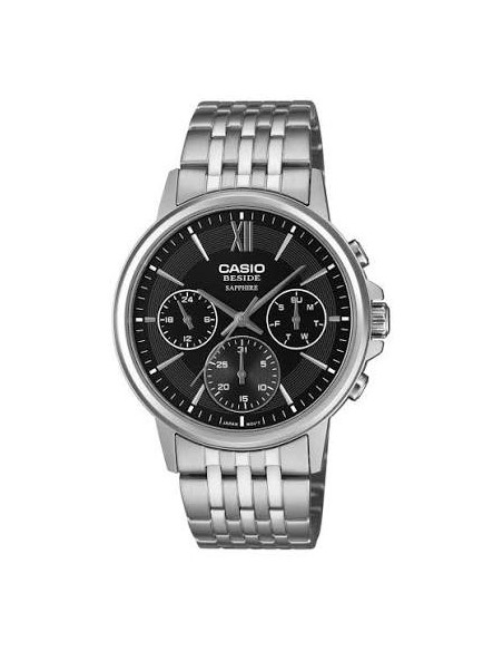 Casio BMS-300D-1A – Reloj Hombre Analógico de Acero Inoxidable Plateado