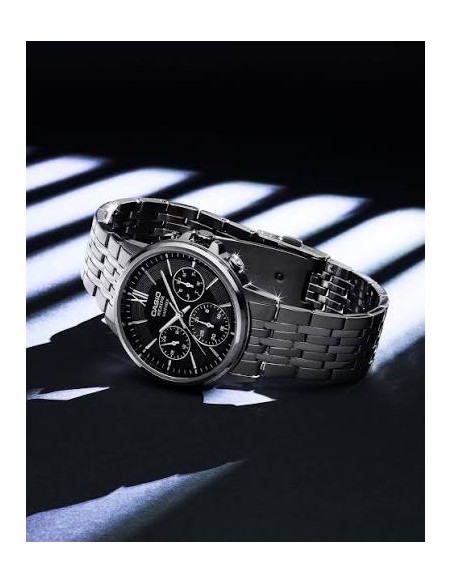 Casio BMS-300D-1A – Reloj Hombre Analógico de Acero Inoxidable Plateado