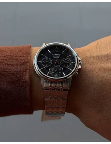 Casio BMS-300D-1A – Reloj Hombre Analógico de Acero Inoxidable Plateado
