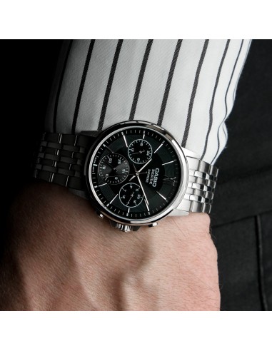 Casio BMS-300D-1A – Reloj Hombre Analógico de Acero Inoxidable Plateado