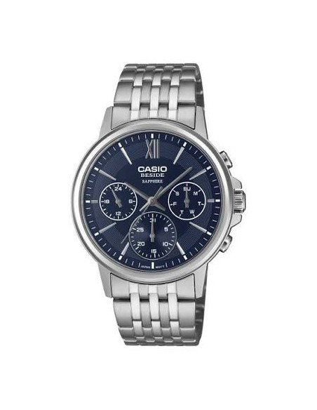 Casio BMS-300D-2A – Reloj Hombre Analógico de Acero Inoxidable Plateado