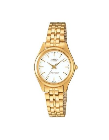 Reloj Casio LTP-1129N-7A Dorado con Esfera Blanca correa acero inoxidable color dorado