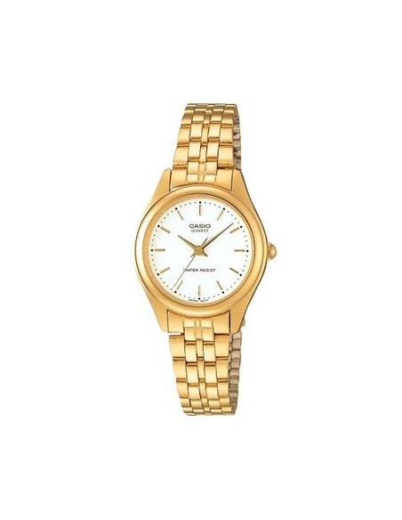 Reloj Casio LTP-1129N-7A Dorado con Esfera Blanca