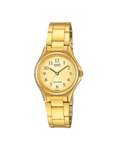 Reloj analógico para mujer Casio LTP-1130N-9B con acabado totalmente dorado correa de acero inoxidable