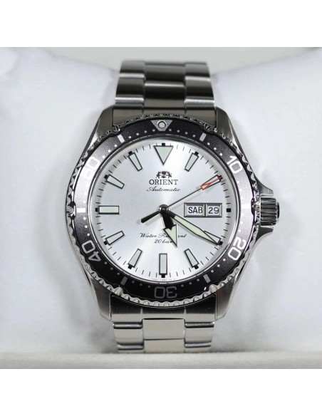 reloj automático buceo hombre Orient Kamasu “Ginrin” RA-AA0825S 41.8mm 200m WR cristal de zafiro correa de acero