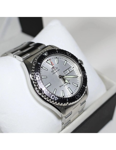 reloj automático buceo hombre Orient Kamasu “Ginrin” RA-AA0825S 41.8mm 200m WR cristal de zafiro correa de acero