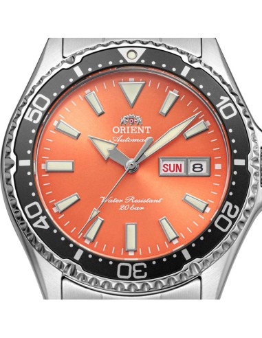 reloj automático buceo hombre Orient Kamasu Kinme RA-AA0826Y 41.8mm 200m WR cristal de zafiro correa de acero