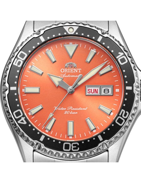 reloj automático buceo hombre Orient Kamasu Kinme RA-AA0826Y 41.8mm 200m WR cristal de zafiro correa de acero