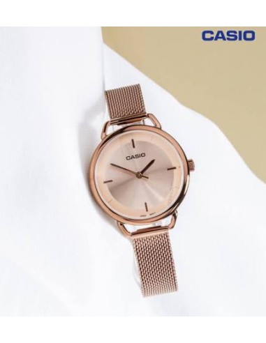 Reloj Casio Para Mujer LTP-E413MR-9A Analógico correa de Malla Milanesa