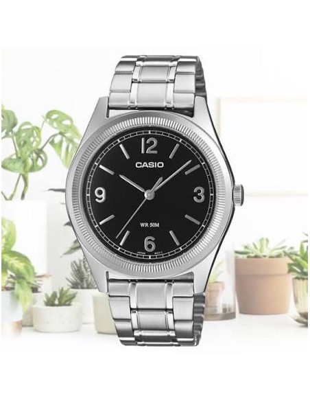 RELOJ hombre CASIO MTP-B210D-1AV correa acero inoxidable dial color negro