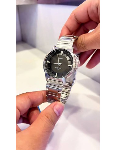 Casio MTP-B220D-1AV – Reloj de Hombre Analógico con Esfera Negra y Correa de Acero Inoxidable