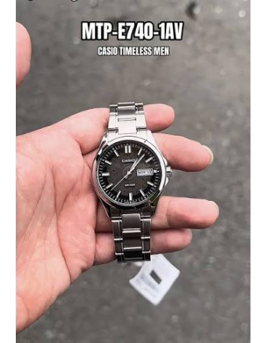 Reloj Casio MTP-E740-1A Reloj de Hombre Analógico con Esfera Negra Correa de Acero