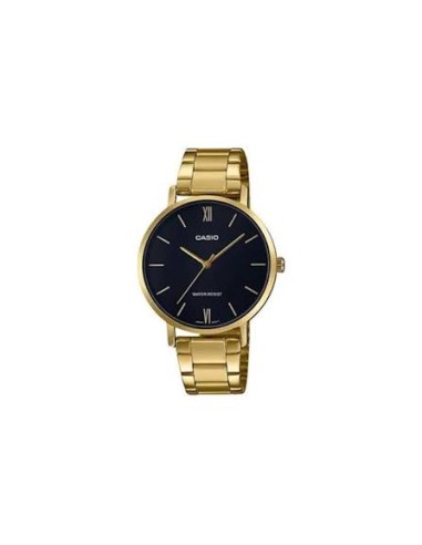 reloj analógico para hombre Casio MTP-VT01G-1B con diseño minimalista en dorado y esfera negra