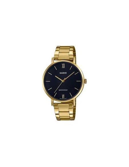 reloj analógico para hombre Casio MTP-VT01G-1B con diseño minimalista en dorado y esfera negra