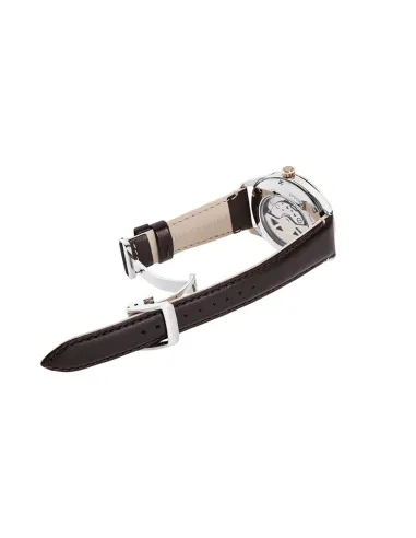 reloj automático hombre Orient Star RE-AT0201G Semi Skeleton dial champagne 40.4mm correa de cuero 50h Reserva de Marcha