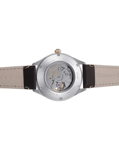 reloj automático hombre Orient Star RE-AT0201G Semi Skeleton dial champagne 40.4mm correa de cuero 50h Reserva de Marcha